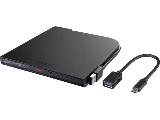 バッファロー USB3.2(Gen1)対応 ポータブルBDドライブ ブラック 1台(ご注文単位1台)【直送品】