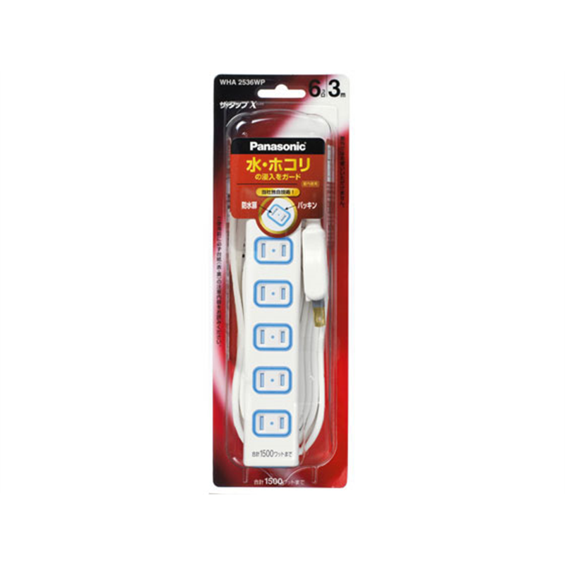 パナソニック ザ・タップX 6コ口 3m ホワイト WHA2536WP 1個(ご注文単位1個)【直送品】