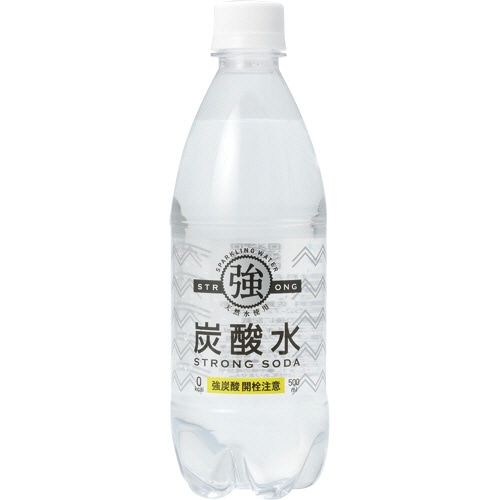 友桝飲料 強炭酸水 500ml ペットボトル 1ケース(24本)(ご注文単位1ケース)【直送品】