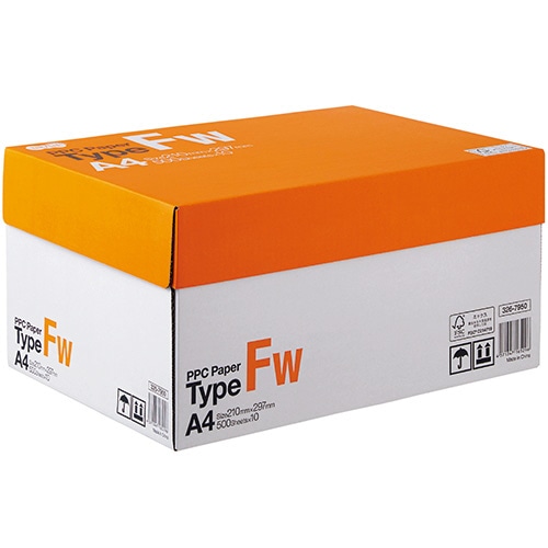 TANOSEE PPC Paper Type FW A4 PPCFW-A4 500枚 10冊/箱(ご注文単位1箱)【直送品】