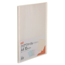 TANOSEE クリアファイル A4タテ 10ポケット 背幅8mm イエロー 10冊/セット（ご注文単位1セット）【直送品】