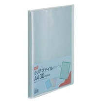 TANOSEE クリアファイル A4タテ 30ポケット 背幅17mm グリーン 10冊/セット（ご注文単位1セット）【直送品】