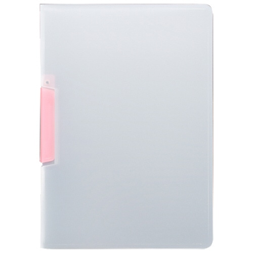 TANOSEE スライドクリップファイル A4タテ クリアピンク 1冊（ご注文単位1冊）【直送品】