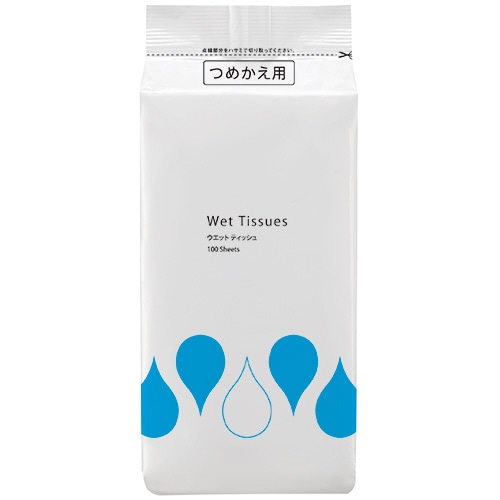 TANOSEE ウエットティッシュ ボトル詰替 100枚/袋(ご注文単位1袋)【直送品】
