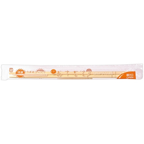 クラフトマン 業務用丸竹OPP完封箸 爪楊枝あり HK-WB-006 500膳/箱(ご注文単位1箱)【直送品】