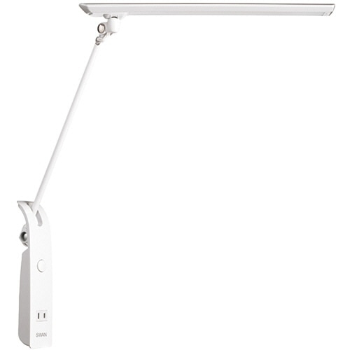 スワン電器 LEDデスクライト クランプ式 14W 1350Lx ホワイト AS-752WH 1台(ご注文単位1台)【直送品】