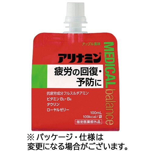 アリナミン製薬 アリナミン メディカルバランス アップル風味 100ml パウチ 36パック/箱(ご注文単位1箱)【直送品】