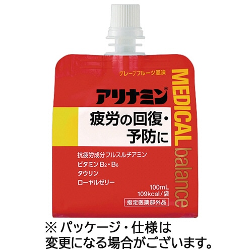 アリナミン製薬 アリナミン メディカルバランス グレープフルーツ風味 100ml パウチ 36パック/箱(ご注文単位1箱)【直送品】