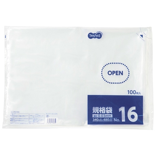 TANOSEE 規格袋 16号 0.03×340×480mm 100枚/袋(ご注文単位1袋)【直送品】