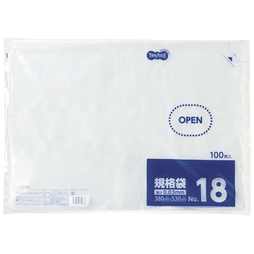 TANOSEE 規格袋 18号 0.03×380×530mm 1000枚/箱(ご注文単位1箱)【直送品】