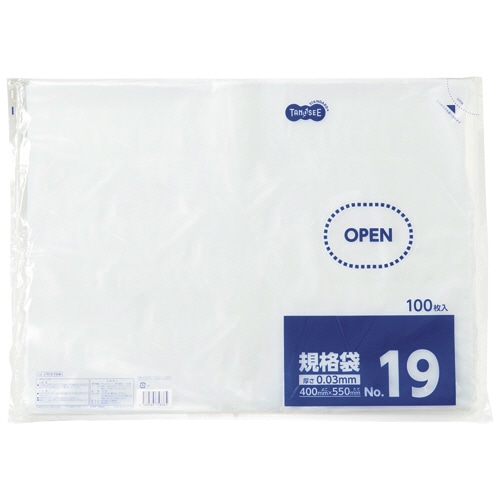 TANOSEE 規格袋 19号 0.03×400×550mm 1000枚/箱(ご注文単位1箱)【直送品】
