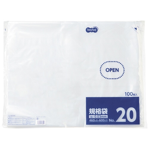 TANOSEE 規格袋 20号 0.03×460×600mm 100枚/袋(ご注文単位1袋)【直送品】