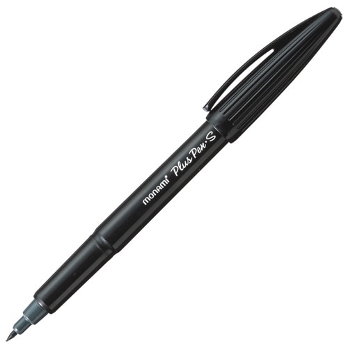 モナミ 水性サインペン Plus Pen・S 極細 黒 18450 12本/セット(ご注文単位1セット)【直送品】