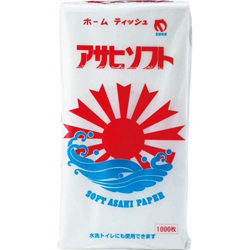 八幡浜紙業 ちり紙 アサヒソフト 1000枚/袋（ご注文単位1袋）【直送品】
