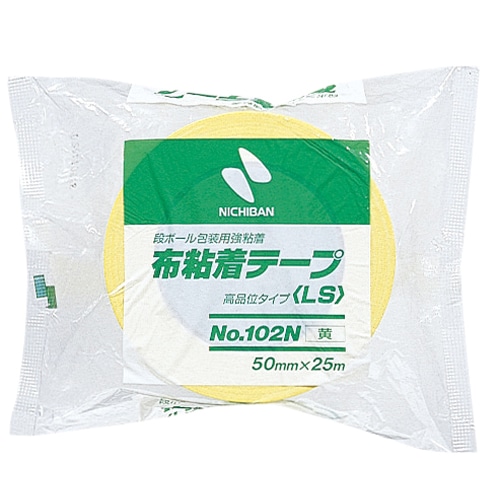 ニチバン　布粘着テープ　50mm×25m　黄　102N2-50　1巻（ご注文単位1巻）【直送品】