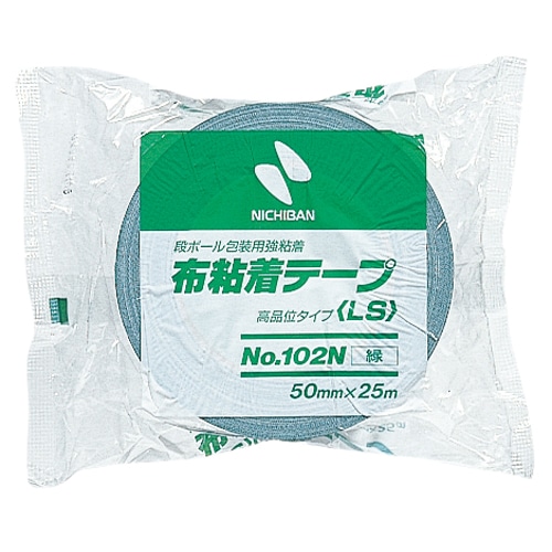 ニチバン　布粘着テープ　50mm×25m　緑　102N3-50　1巻（ご注文単位1巻）【直送品】