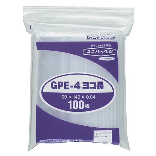 セイニチ ユニパックGP ヨコ長タイプ ヨコ140×タテ100×厚み0.04mm GPE-4ヨコナガ 1パック(100枚)(ご注文単位1パック)【直送品】
