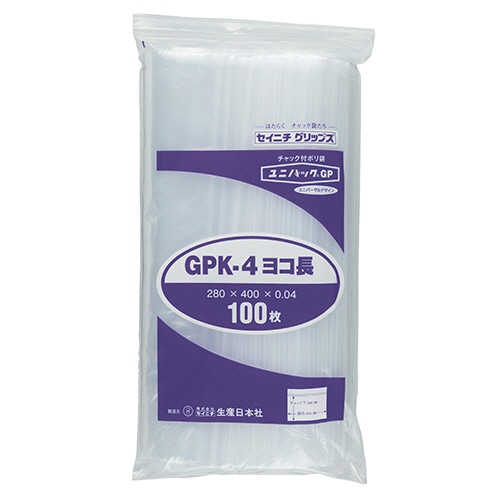 セイニチ ユニパックGP ヨコ長タイプ ヨコ400×タテ280×厚み0.04mm GPK-4ヨコナガ 1パック(100枚)(ご注文単位1パック)【直送品】