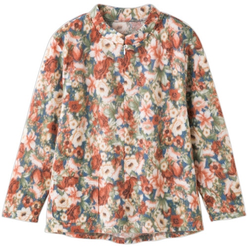 ケアファッション ロングファスナーあったかTシャツ サックス LL 820318-03 1着(ご注文単位1着)【直送品】