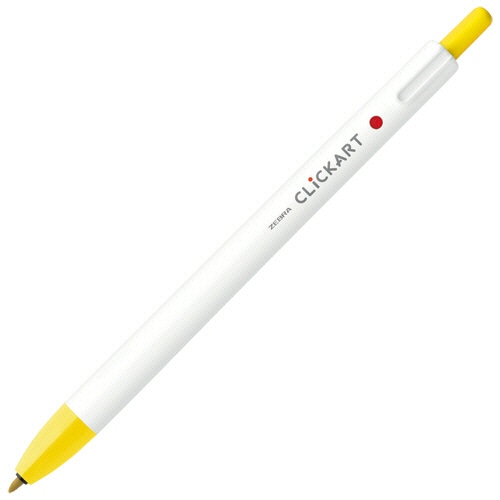 ゼブラ ノック式水性カラーペン クリッカート 黄 WYSS22-Y 1セット(10本)(ご注文単位1セット)【直送品】