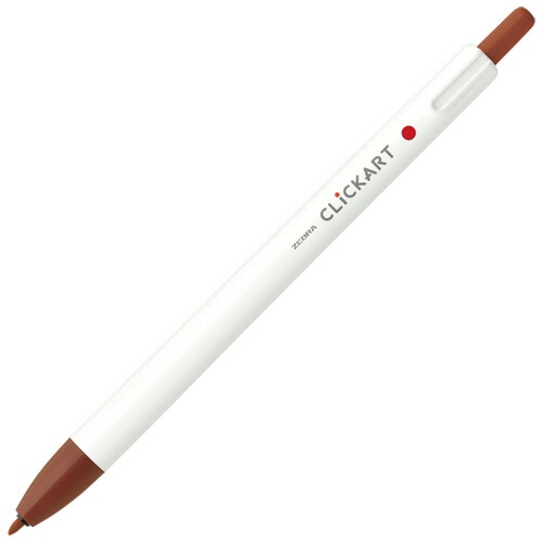 ゼブラ ノック式水性カラーペン クリッカート 茶 WYSS22-E 1セット(10本)(ご注文単位1セット)【直送品】