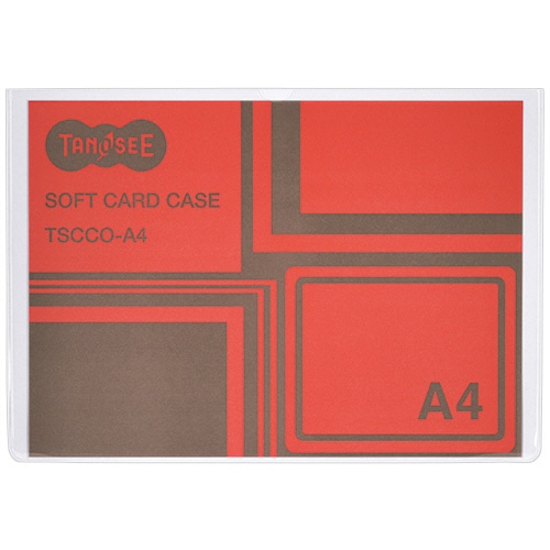 TANOSEE　ソフトカードケース　A4　透明　再生オレフィン製　1セット（100枚）（ご注文単位1セット）【直送品】