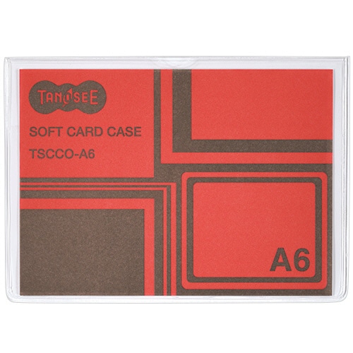 TANOSEE　ソフトカードケース　A6　透明　再生オレフィン製　1セット（100枚）（ご注文単位1セット）【直送品】