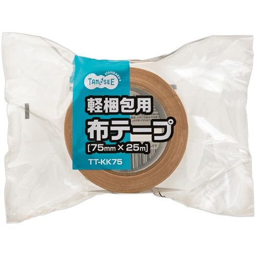 TANOSEE 軽梱包用布テープ 75mm×25m 1巻（ご注文単位1巻）【直送品】