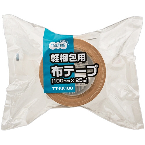 TANOSEE 軽梱包用布テープ 100mm×25m 1巻（ご注文単位1巻）【直送品】
