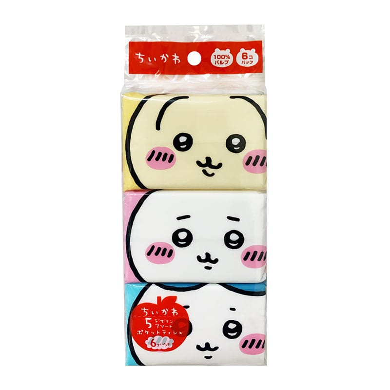 河野製紙 ちいかわミニポケットティシュ 6個/袋（ご注文単位1袋）【直送品】
