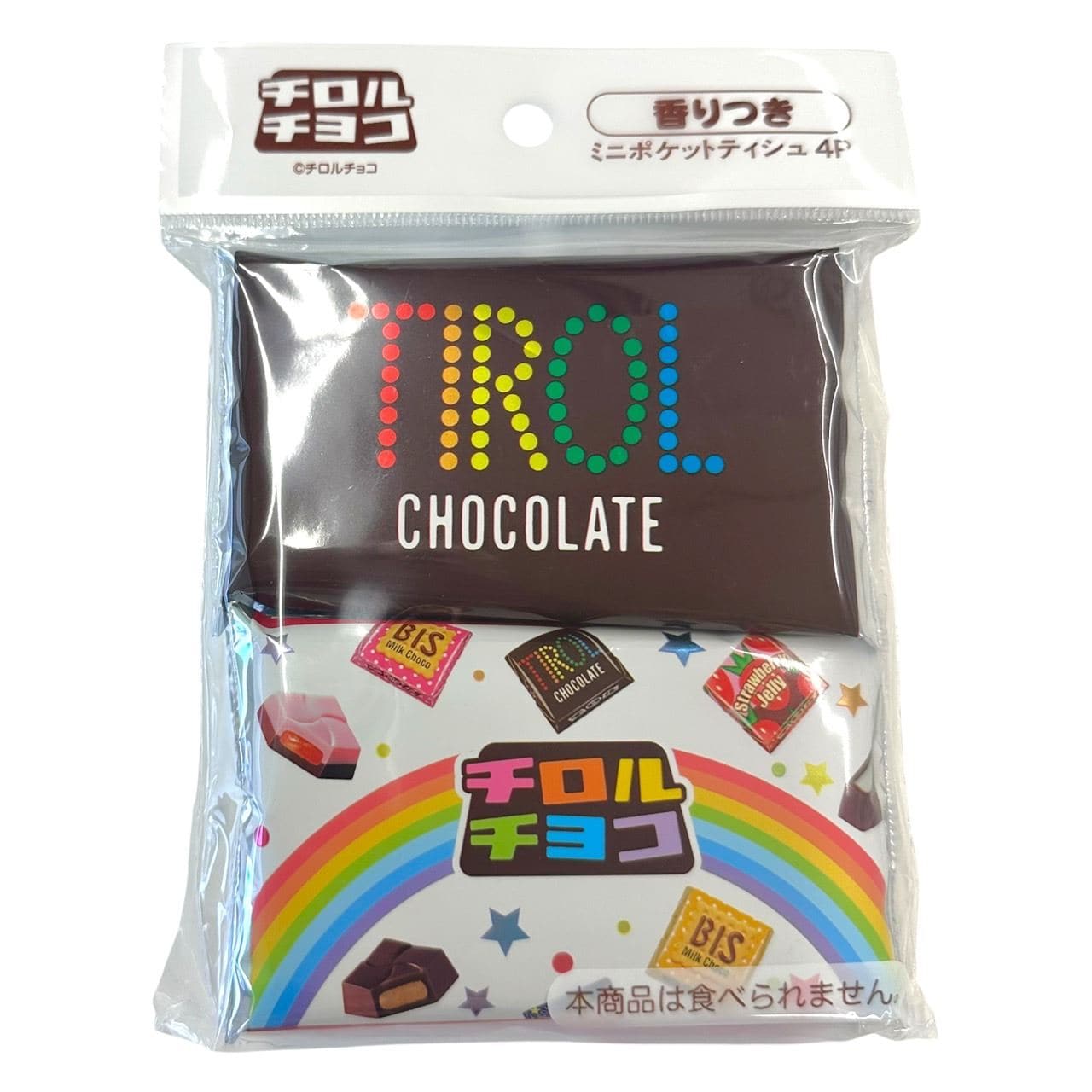 ダイレイ チロルチョコ ミニポケットティシュ 4個/パック（ご注文単位1パック）【直送品】