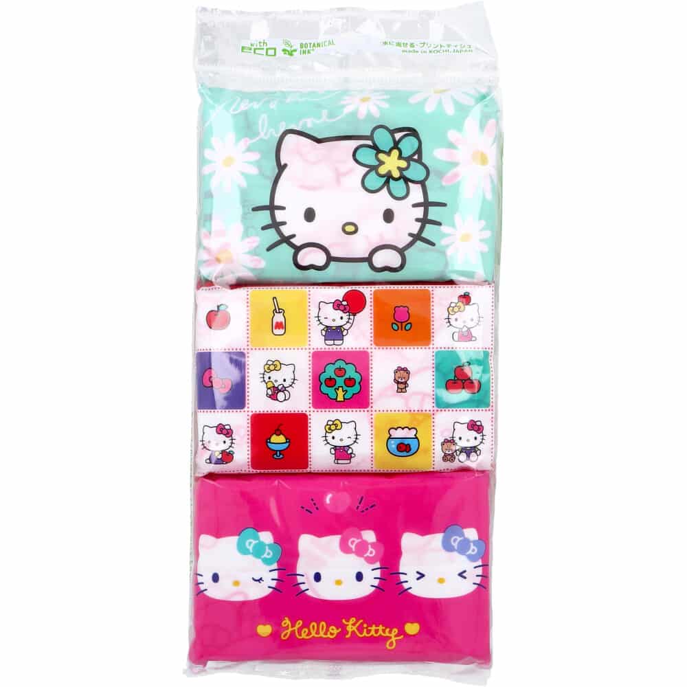ハヤシ商事　ハローキティ 水に流せるプリントティシュ 16枚(8組)×6個入 1パック（ご注文単位1パック）【直送品】
