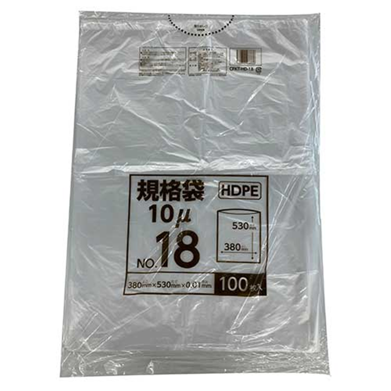 クラフトマン ポリ袋規格タイプ 18号 HDPE CFKT-HD-18  1個（ご注文単位1個）【直送品】