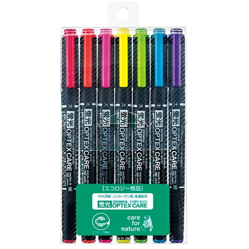 ゼブラ 蛍光オプテックスケア WKCR1-7C 7色セット 1個（ご注文単位1個）【直送品】