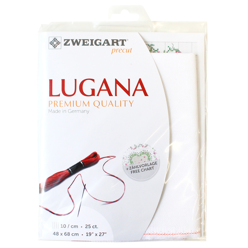 ツヴァイガルト(ZWEIGART) 刺しゅうクロス 25CT LUGANA 48×68cm ホワイト ZW3835P-100 1枚（ご注文単位1枚）【直送品】