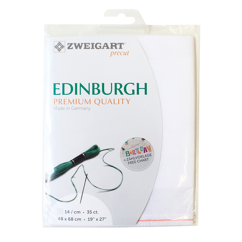 ツヴァイガルト(ZWEIGART) 刺しゅうクロス 36CT EDINBURGH 48×68cm ホワイト ZW3217P-100 1個（ご注文単位1個）【直送品】