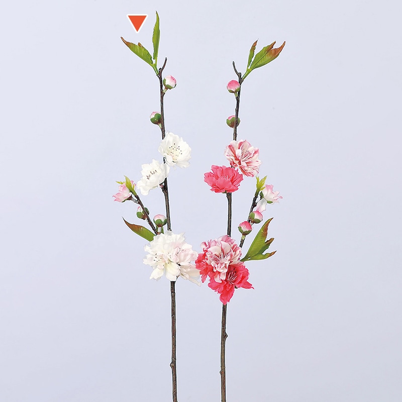 アスカ商会 造花 A-33292 花桃×5 つぼみ×5 #001P ホワイトピンク 1本(ご注文単位1本)【直送品】