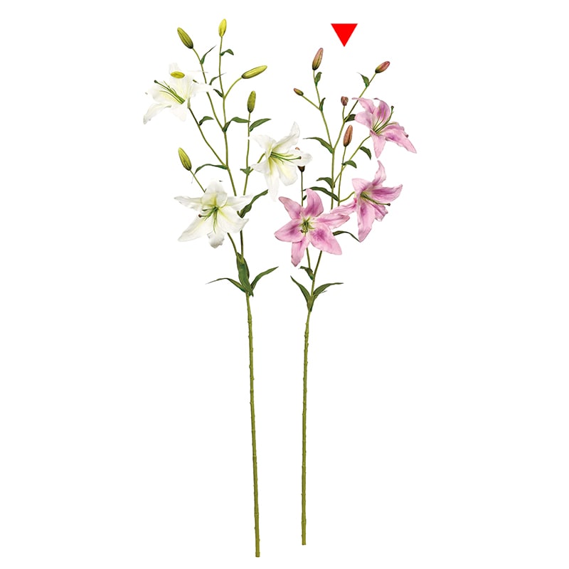 アスカ商会 造花 A-34188 リリィ×3 つぼみ×6 #017B ライトライラック 1本(ご注文単位1本)【直送品】