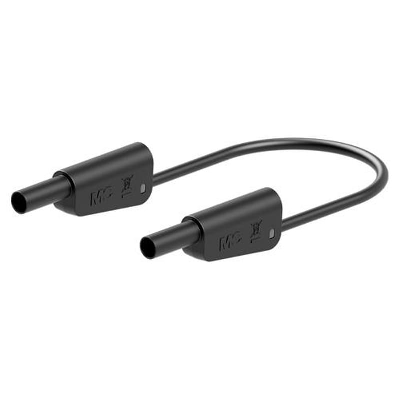 エスコ EA707NC-531 φ4mm/500mmテストリード(スタック接続/黒) 1個(ご注文単位1個)【直送品】