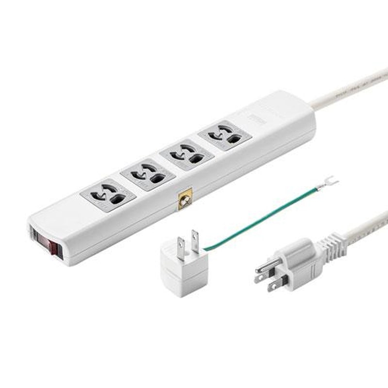 エスコ EA815GM-332 AC125V/15Ax5mタップ(4口/3P/一括スイッチ/抜止) 1個(ご注文単位1個)【直送品】