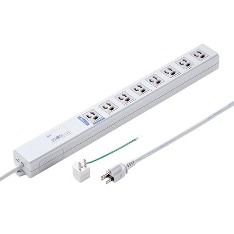 エスコ EA815GM-384 125V/15Ax2mパソコン連動タップ(8口/ライン型) 1個(ご注文単位1個)【直送品】