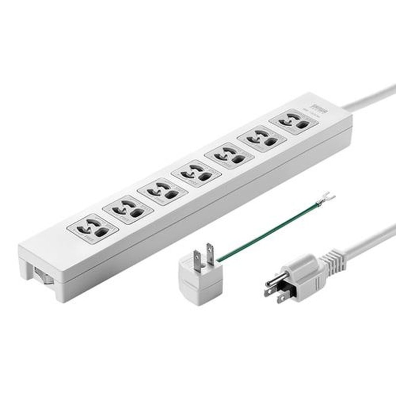 エスコ EA815GM-322 AC125V/15Ax5mタップ(7口/3P/一括スイッチ/抜止) 1個(ご注文単位1個)【直送品】