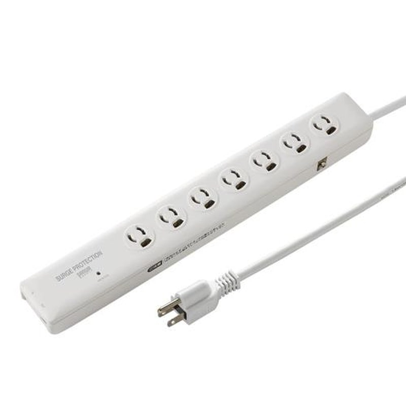 エスコ EA815GM-392 125V/15Ax2mタップ(7口/電話回線雷ガード付) 1個(ご注文単位1個)【直送品】