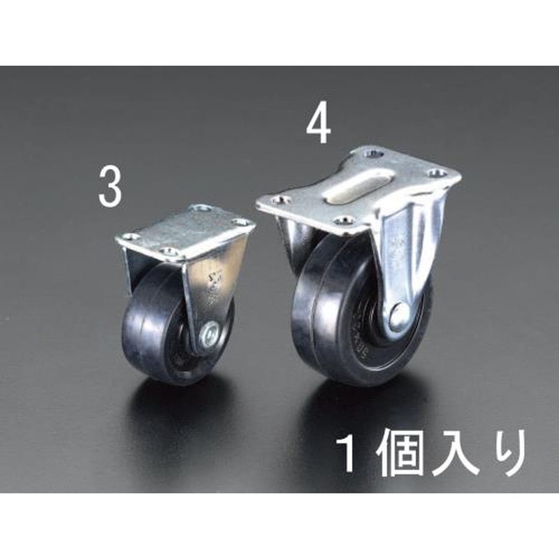 エスコ EA986PF-3 38mmキャスター(固定金具付) 1個(ご注文単位1個)【直送品】