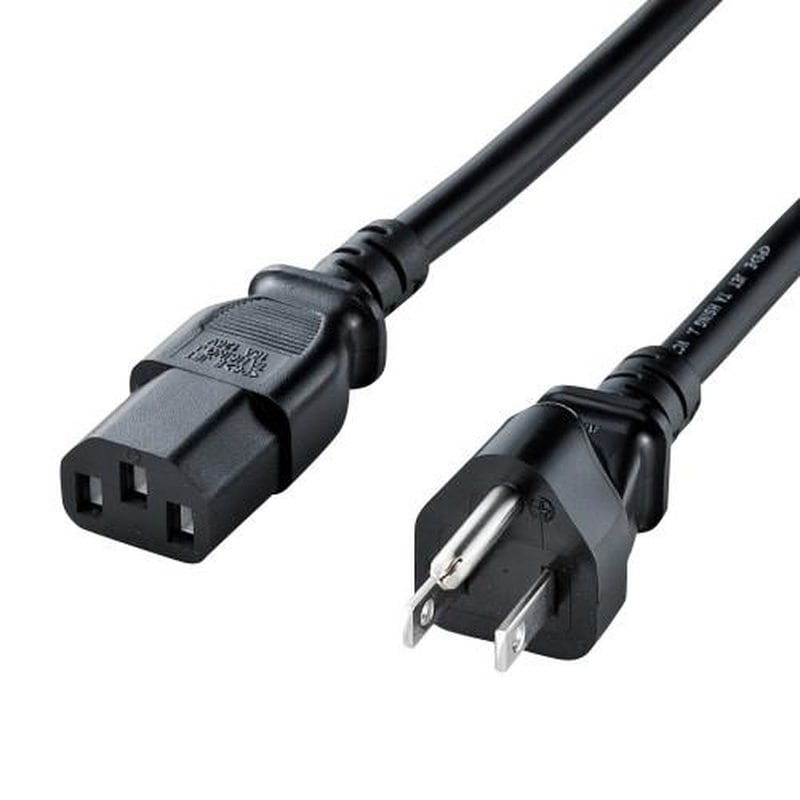 エスコ EA764CD-45 125V/7Ax4m電源コード(コンセントPC接続用/黒) 1個(ご注文単位1個)【直送品】