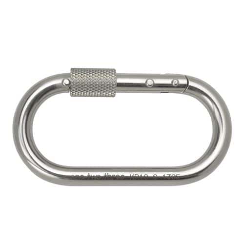 エスコ EA638JS-21 89x36x10mm 安全環付カラビナ(ステンレス/Wストッパー) 1個 (ご注文単位1個)【直送品】