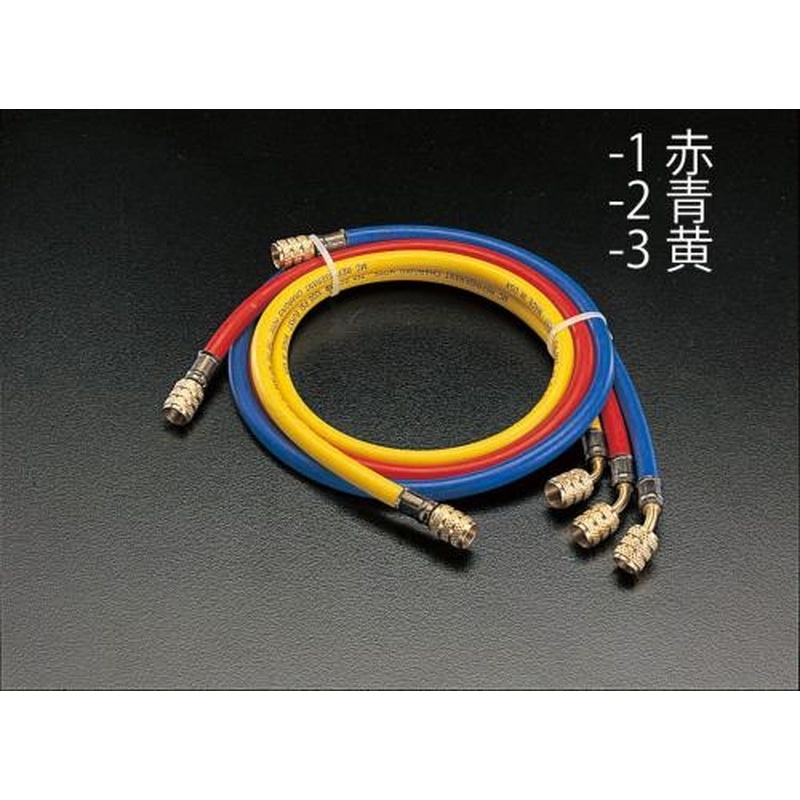 エスコ EA104LM-3 100cm/R404A・R407Cチャージングホース(黄) 1個(ご注文単位1個)【直送品】
