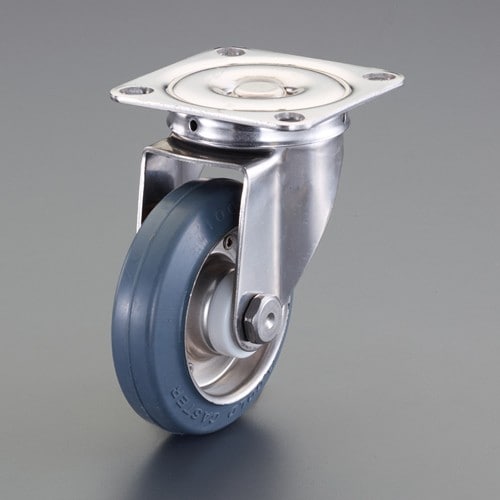 エスコ EA986PN-344 125mm キャスター(ゴム車/自在/ステンレス製) 1個 (ご注文単位1個)【直送品】