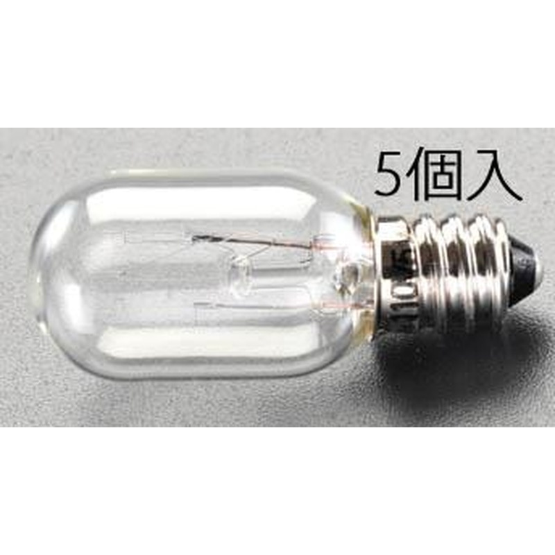 エスコ EA758ZA-60 250V/10W/E12中ナツメ球(5個) 1個（ご注文単位1個）【直送品】