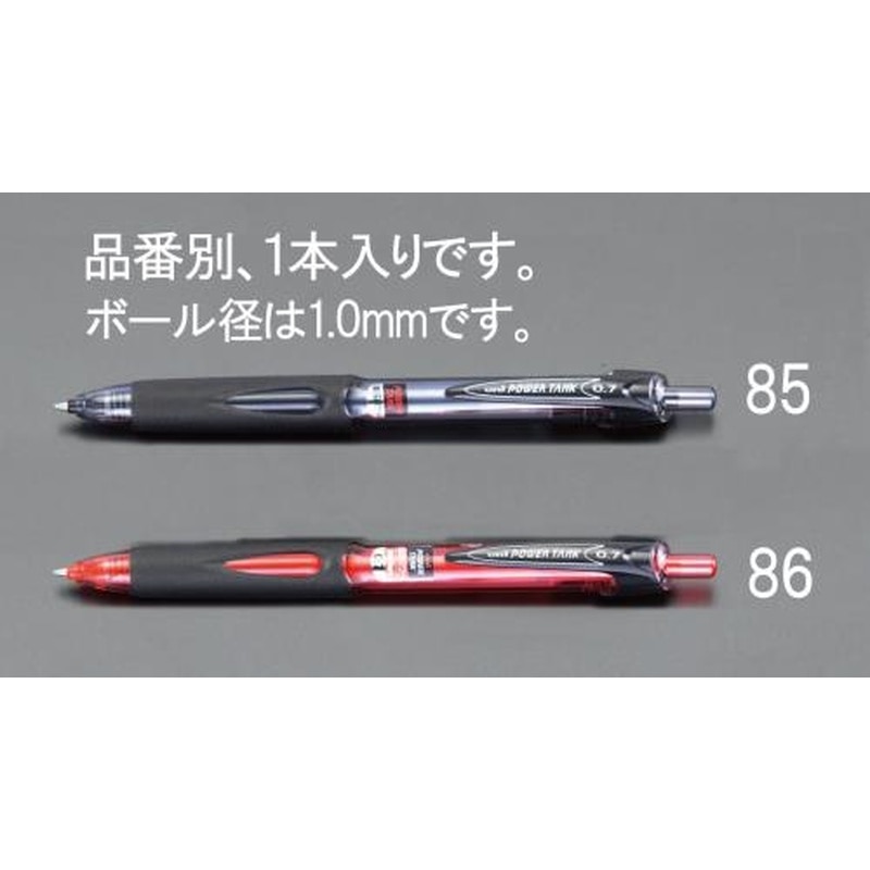 エスコ EA765MG-86 1.0mmボールペン・加圧式(極太・赤) 1個(ご注文単位1個)【直送品】